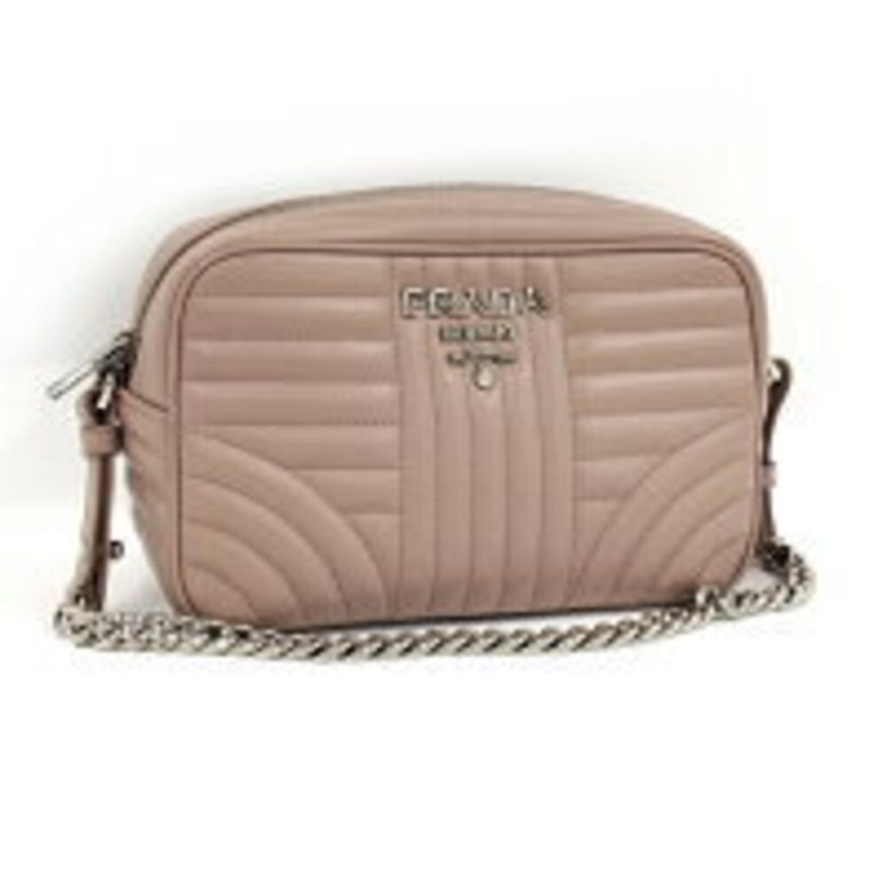 PRADA Chain Shoulder Bag Diagram Logo Leather Pink